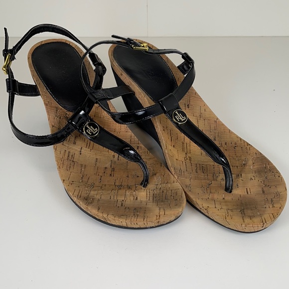 Ralph Lauren Reeta Thong Wedge Sandal 